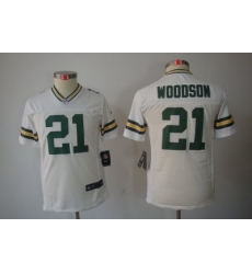 Nike Youth Green Bay Packers #21 Woodson White Color[Youth Limited Jerseys]