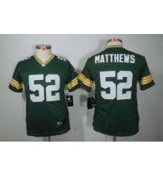 Nike Youth Green Bay Packers #52 Matthews Green Color[Youth Limited Jerseys]