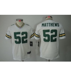 Nike Youth Green Bay Packers #52 Matthews White Color[Youth Limited Jerseys]