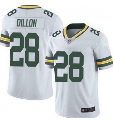 Youth Green Bay Packers 28 A J Dillon 2021 White Vapor Limited Stitched Football Jersey