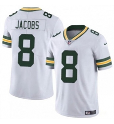 Youth Green Bay Packers 8 Josh Jacobs White Vapor Limited Stitched Football Jersey