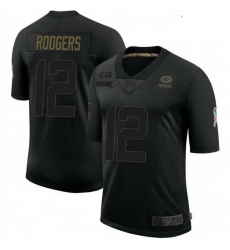 Youth Nike Green Bay Packers 12 Aaron Rodgers Black 2020 Salute To Service Limited Jersey