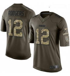 Youth Nike Green Bay Packers 12 Aaron Rodgers Elite Green Salute to Service NFL Jersey