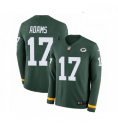 Youth Nike Green Bay Packers 17 Davante Adams Limited Green Therma Long Sleeve NFL Jersey