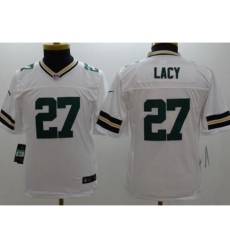 Youth Nike Green Bay Packers #27 Eddie Lacy White Stitched NFL Limited Jersey
