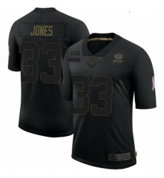 Youth Nike Green Bay Packers 33 Aaron Jones 2020 Black Salute To Service Jersey