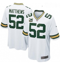 Youth Nike Green Bay Packers 52 Clay Matthews Elite White C Patch NFL Jersey