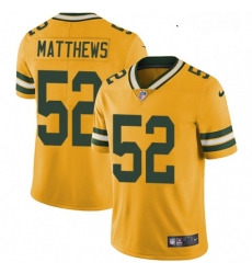 Youth Nike Green Bay Packers 52 Clay Matthews Limited Gold Rush Vapor Untouchable NFL Jersey