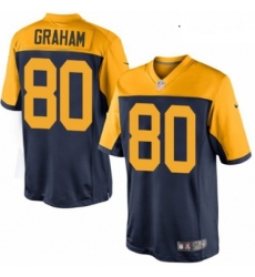 Youth Nike Green Bay Packers 80 Jimmy Graham Navy Blue Alternate Vapor Untouchable Elite Player NFL Jersey