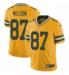 Youth Nike Green Bay Packers 87 Jordy Nelson Limited Gold Rush Vapor Untouchable NFL Jersey