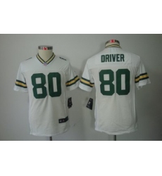 Youth Nike NFL Green Bay Packers #80 Donald Driver White Color[Youth Limited Jerseys]