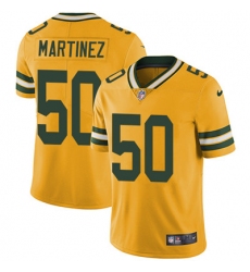 Youth Nike Packers #50 Blake Martinez Yellow Stitched NFL Limited Rush Jersey