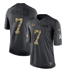 Youth Nike Packers #7 Brett Hundley Limited Black 2016 Salute to Service NFL Jersey