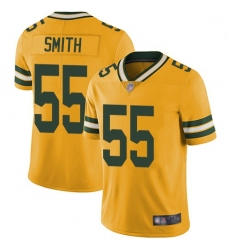 Youth Packers 55 Za 27Darius Smith Yellow Stitched Football Limited Rush Jersey