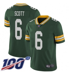Youth Packers 6 JK Scott Green Team Color Stitched Football 100th Season Vapor Limited Jersey