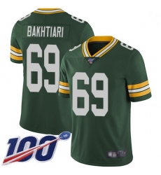 Youth Packers 69 David Bakhtiari Green Team Color Stitched Football 100th Season Vapor Limited Jersey