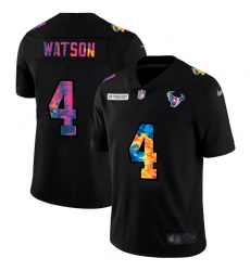 Houston Texans 4 Deshaun Watson Men Nike Multi Color Black 2020 NFL Crucial Catch Vapor Untouchable Limited Jersey