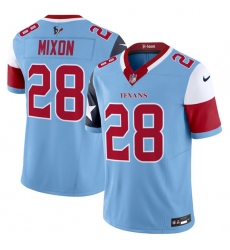 Men Houston Texans 28 Joe Mixon Blue 2024 F U S E  V5 Limited Stitched Football Jersey