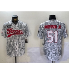 Men Houston Texans 51 Will Anderson Jr Camo With Patch Cool Base Stitched Baseball Jersey