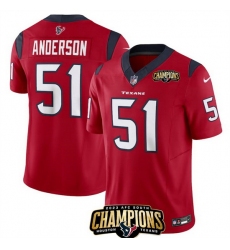 Men Houston Texans 51 Will Anderson Jr  Red 2023 F U S E  AFC South Champions Patch Vapor Untouchable Limited Stitched Football Jersey