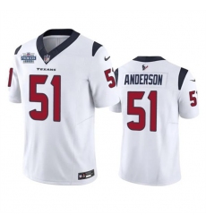 Men Houston Texans 51 Will Anderson Jr  White 2023 F U S E  With Prem1ere Patch Vapor Untouchable Limited Stitched Football Jersey