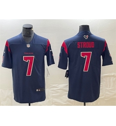 Men Houston Texans 7 C J  Stroud Navy Color Rush Vapor Untouchable Stitched Football Jersey