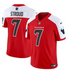 Men Houston Texans 7 C J Stroud Red White 2024 F U S E Vapor Limited Stitched Jersey