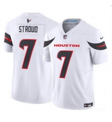 Men Houston Texans Active Player Custom White 2024 Vapor F U S E  Limited Stitched Jersey