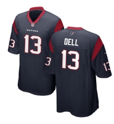 Men Houston Texans Tank Dell Blue Stitched Game Jersey