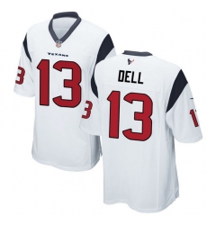 Men Houston Texans Tank Dell White Stitched Game Jersey