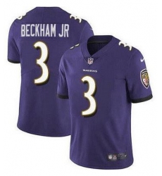 Men Nike Baltimore Ravens #3 Odell Beckham Jr Purple Vapor Untouchable Limited Jersey