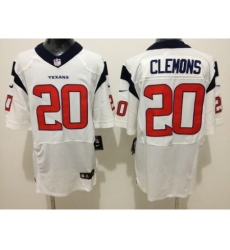 Nike Houston Texans 20 Chris Clemons White Elite NFL Jersey