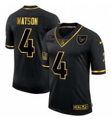 Nike Houston Texans 4 Deshaun Watson Black Gold 2020 Salute To Service Limited Jersey