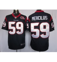 Nike Houston Texans 59 Whitney Mercilus Blue Game W 10TH Patch NFL Jersey