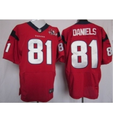 Nike Houston Texans 81 Owen Daniels Red Elite W 10TH Patch NFL Jersey