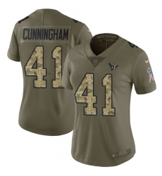 Nike Texans #41 Zach Cunningham Olive Camo Womens Stitched NFL Limited 2017 Salute to Service Jersey