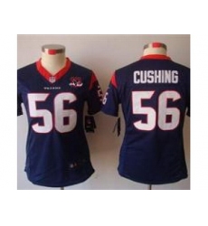 Nike Women Houston Texans #56 Brian Cushing Blue NFL Jerseys W 10th Patch
