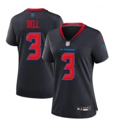 Women Houston Texans 3 Tank Dell Navy Blue 2024 Alternate F U S E Vapor Stitched Football Jersey