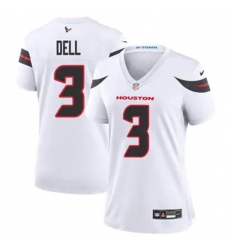 Women Houston Texans 3 Tank Dell White 2024 Alternate F U S E Vapor Stitched Football Jersey