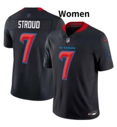 Women Houston Texans 7 C J  Stroud Navy 2024 2nd Alternate F U S E Vapor Stitched Jersey