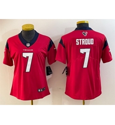Women Houston Texans 7 C J  Stroud Red Vapor Untouchable Limited Stitched Jersey  28Run Small 29