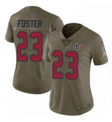 Womens Nike Houston Texans 23 Arian Foster Limited Olive 2017 Salute to Service NFL Jersey