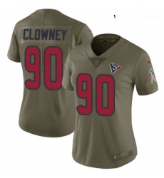 Womens Nike Houston Texans 90 Jadeveon Clowney Limited Olive 2017 Salute to Service NFL Jersey