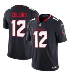 Youth Houston Texans 12 Nico Collins Navy 2024 Alternate F U S E Vapor Stitched Jersey