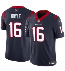 Youth Houston Texans 16 Tim Boyle Navy 2024 Vapor F U S E  Limited Stitched Football Jersey