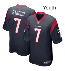 Youth Houston Texans 7 C J  Stroud Navy Stitched Game Jersey