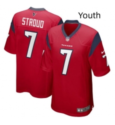 Youth Houston Texans 7 C J  Stroud Red Stitched Game Jersey