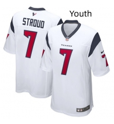 Youth Houston Texans 7 C J  Stroud White Stitched Game Jersey