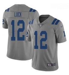 Colts 12 Andrew Luck Gray Men Stitched Football Limited Inverted Legend Jersey