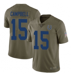 Colts 15 Parris Campbell Olive Men Stitched Football Limited 2017 Salute To Service Jersey
